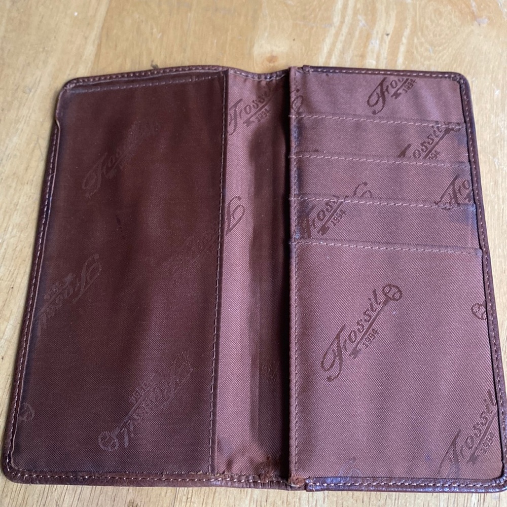 Fossil Leather Extra Part For Wallet Brown Used I… - image 1